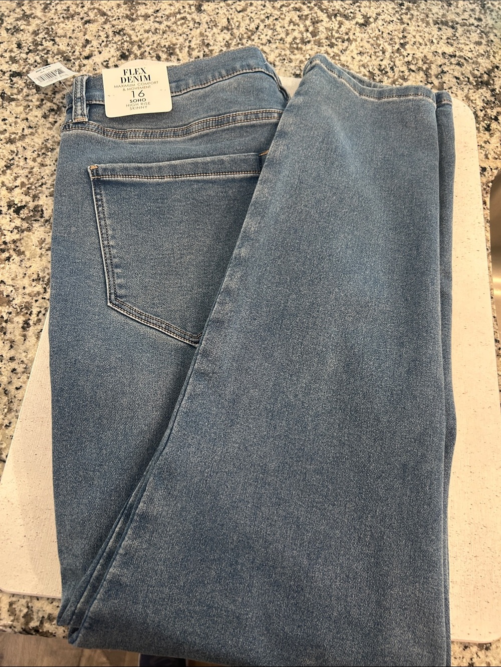 Nicole Miller Flex Denim Soho High Rise Skinny Jeans Light Blue size 16. NWT